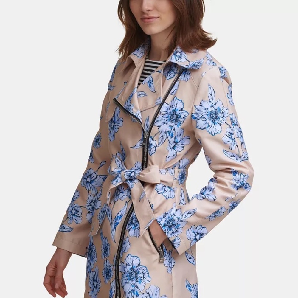 Karl Lagerfeld floral print trench coat